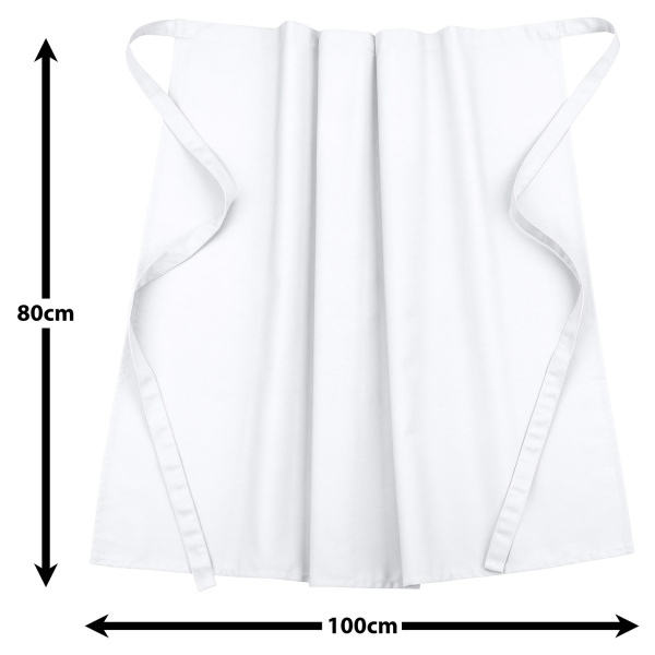 Bistroschürze Vorbinder 80 x 100 cm weiß 100% Baumwolle