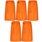 5er Pack Bistroschürze Vorbinder 80 x 100 cm orange 35% Baumwolle / 65% Polyester