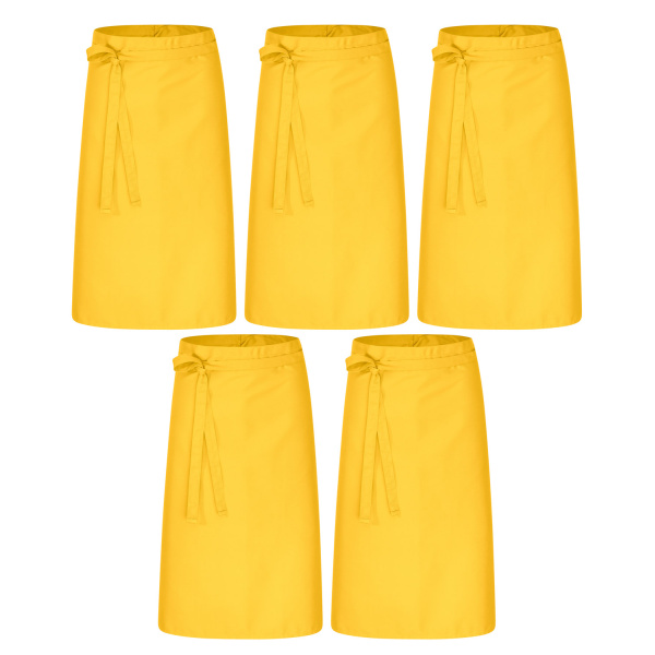 5er Pack Bistroschürze Vorbinder 80 x 100 cm gelb 35% Baumwolle / 65% Polyester