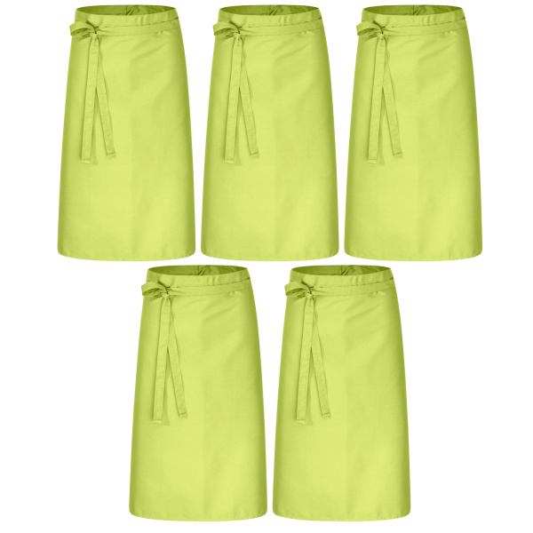 5er Pack Bistroschürze Vorbinder 80 x 100 cm apfelgrün 35% Baumwolle / 65% Polyester