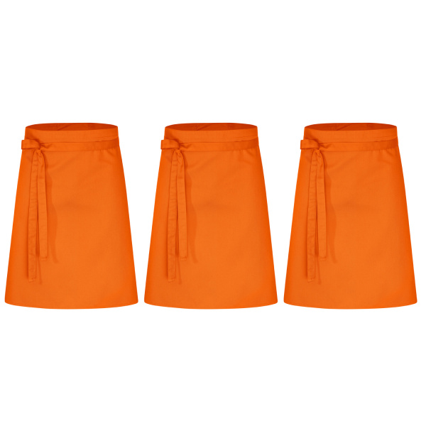 3er Pack Vorbinder Schürze 60 x 80 orange 35% Baumwolle / 65% Polyester