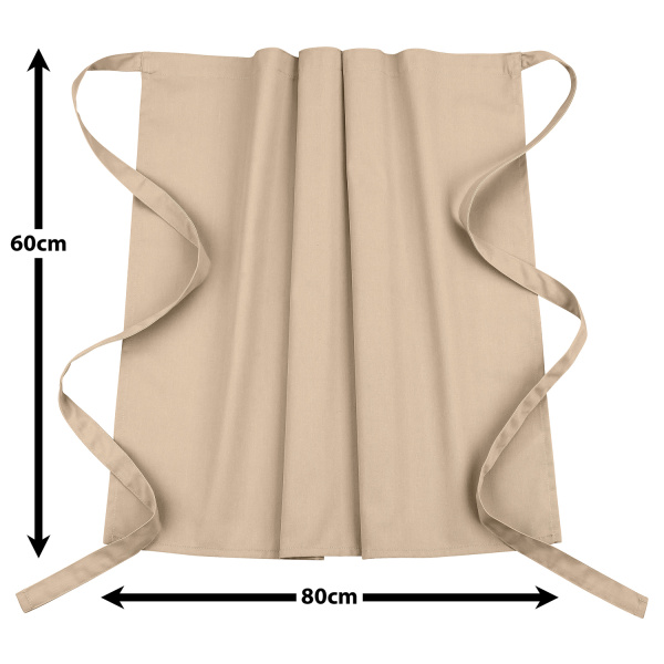 3er Pack Vorbinder Schürze 60 x 80 beige 35% Baumwolle / 65% Polyester