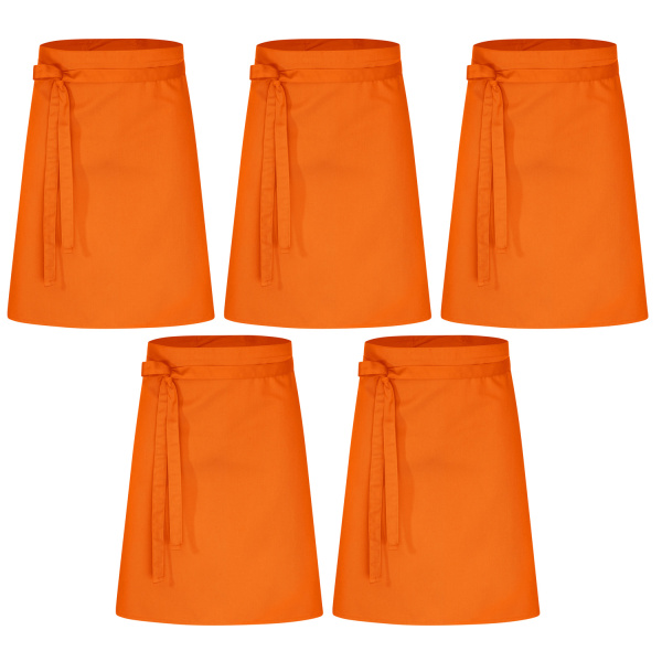 5er Pack Vorbinder Schürze 60 x 80 orange 35% Baumwolle / 65% Polyester