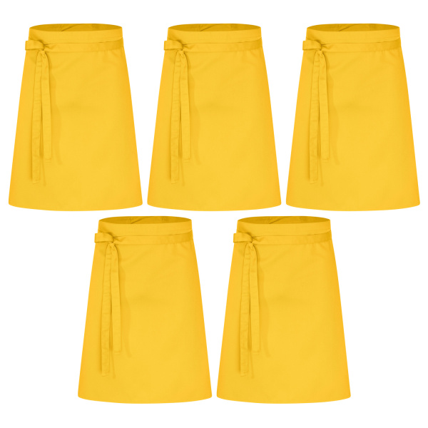 5er Pack Vorbinder Schürze 60 x 80 gelb 35% Baumwolle / 65% Polyester