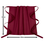 3er Pack Bistroschürzen Vorbinder 100 x 100 cm bordeaux 35% Baumwolle / 65% Polyester