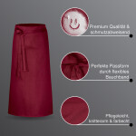 3er Pack Bistroschürzen Vorbinder 100 x 100 cm bordeaux 35% Baumwolle / 65% Polyester