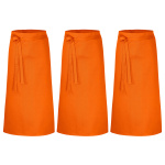 3er Pack Bistroschürzen Vorbinder 100 x 100 cm orange 35% Baumwolle / 65% Polyester