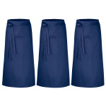 3er Pack Bistroschürzen Vorbinder 100 x 100 cm marineblau 35% Baumwolle / 65% Polyester