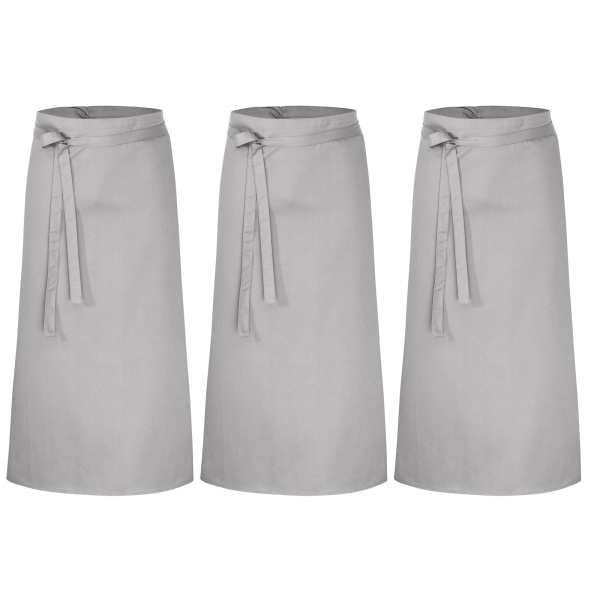 3er Pack Bistroschürzen Vorbinder 100 x 100 cm grau 35% Baumwolle / 65% Polyester