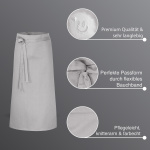 3er Pack Bistroschürzen Vorbinder 100 x 100 cm grau 35% Baumwolle / 65% Polyester