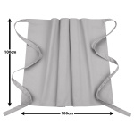 3er Pack Bistroschürzen Vorbinder 100 x 100 cm grau 35% Baumwolle / 65% Polyester