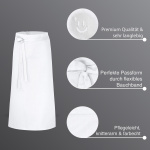 5er Pack Bistroschürzen Vorbinder 100 x 100 cm weiß 35% Baumwolle / 65% Polyester