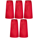 5er Pack Bistroschürzen Vorbinder 100 x 100 cm rot...