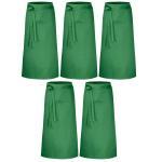 5er Pack Bistroschürzen Vorbinder 100 x 100 cm grün 35% Baumwolle / 65% Polyester