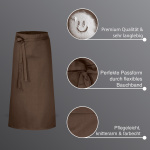 5er Pack Bistroschürzen Vorbinder 100 x 100 cm braun 35% Baumwolle / 65% Polyester