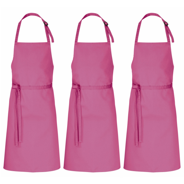 3er Pack Latzschürzen 100 x 80 cm pink 35% Baumwolle / 65% Polyester