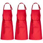 3er Pack Latzschürzen 100 x 80 cm rot 35% Baumwolle...