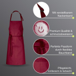 3er Pack Latzschürzen 100 x 80 cm bordeaux 35% Baumwolle / 65% Polyester