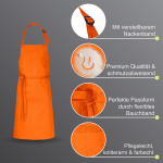 3er Pack Latzschürzen 100 x 80 cm orange 35% Baumwolle / 65% Polyester