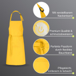 3er Pack Latzschürzen 100 x 80 cm gelb 35% Baumwolle / 65% Polyester