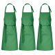3er Pack Latzschürzen 100 x 80 cm grün 35% Baumwolle / 65% Polyester