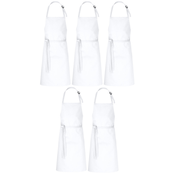 5er Pack Latzschürzen 100 x 80 cm weiß 35% Baumwolle / 65% Polyester