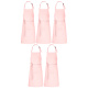 5er Pack Latzschürzen 100 x 80 cm rosa 35% Baumwolle / 65% Polyester