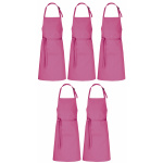 5er Pack Latzschürzen 100 x 80 cm pink 35% Baumwolle / 65% Polyester