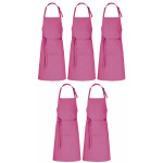 5er Pack Latzschürzen 100 x 80 cm pink 35% Baumwolle...