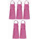 5er Pack Latzschürzen 100 x 80 cm pink 35% Baumwolle / 65% Polyester