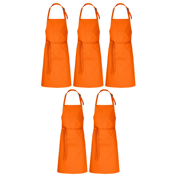 5er Pack Latzschürzen 100 x 80 cm orange 35% Baumwolle / 65% Polyester