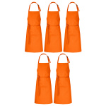5er Pack Latzschürzen 100 x 80 cm orange 35% Baumwolle / 65% Polyester