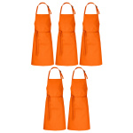 5er Pack Latzschürzen 100 x 80 cm orange 35%...