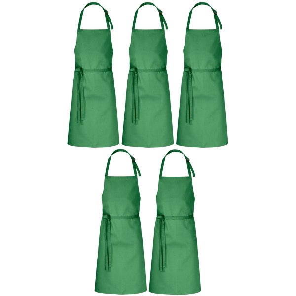 5er Pack Latzschürzen 100 x 80 cm grün 35% Baumwolle / 65% Polyester