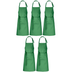 5er Pack Latzschürzen 100 x 80 cm grün 35% Baumwolle / 65% Polyester