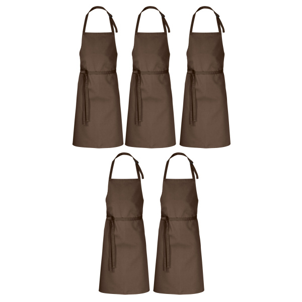 5er Pack Latzschürzen 100 x 80 cm braun 35% Baumwolle / 65% Polyester