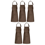 5er Pack Latzschürzen 100 x 80 cm braun 35% Baumwolle / 65% Polyester