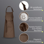 5er Pack Latzschürzen 100 x 80 cm braun 35% Baumwolle / 65% Polyester