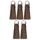 5er Pack Latzschürzen 100 x 80 cm braun 35% Baumwolle / 65% Polyester