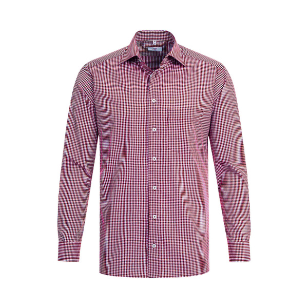Greiff Herren-Hemd Modell 6667 bordeaux kariert 3738