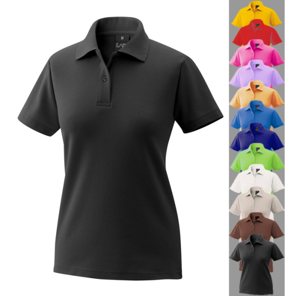 Damen Poloshirt Polo Shirt schwarz XL