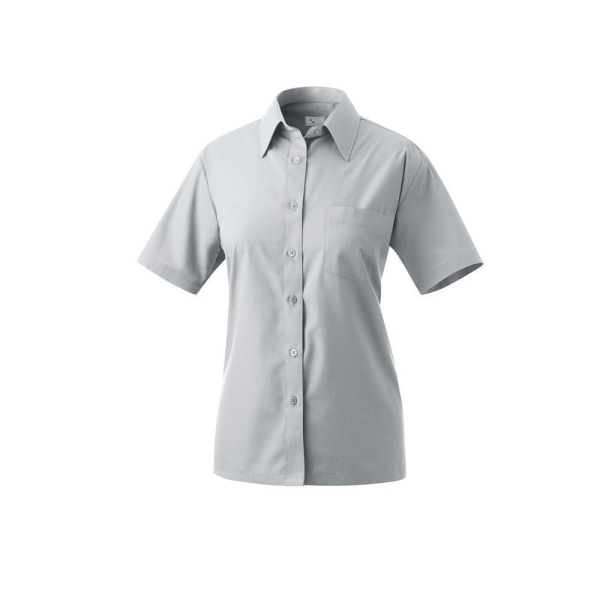 Bluse halbarm Modell 451 60% Baumwolle, 40% Polyester silber grau 50