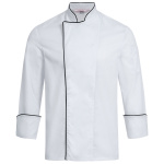 GREIFF Herren-Kochjacke  Modell 5581 weiss/Paspel schwarz Gr. XXXXL