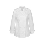 GREIFF Damen-Kochjacke  Modell 5407 weiss Gr. L mit Stickerei