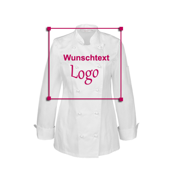 GREIFF Damen-Kochjacke  Modell 5407 weiss Gr. XS mit Stickerei