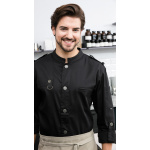 Kochjacke Bikerstyle verst.Armlänge Druckknöpfe Modell 222 schwarz Gr.S