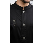 Kochjacke Bikerstyle verst.Armlänge Druckknöpfe Modell 222 schwarz Gr.S