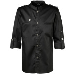 Kochjacke Bikerstyle verst.Armlänge Druckknöpfe Modell 222 schwarz Gr.L