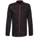 Kochjacke lg. RV Modell 220 schwarz Paspel rot Gr.2XL