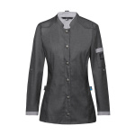 Damen-Kochjacke Bikersyle RF Modell 5415 denimoptik anthrazit Gr.XXL